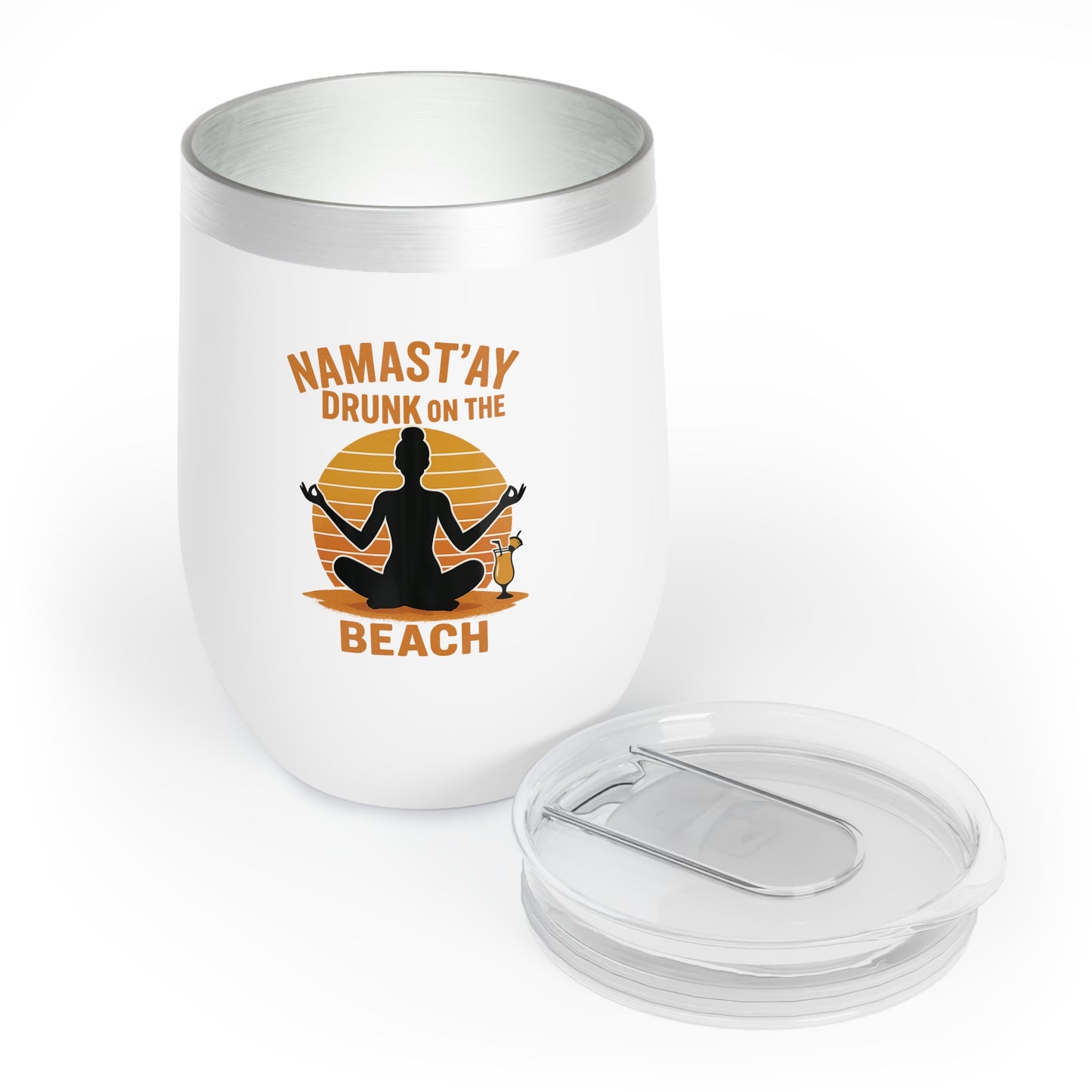 Chill Wine Tumbler with Inspirational Design, Perfect for Relaxation, Gifts for Wine Lovers, Beach Days, Meditation Sessions, Outdoor [...]