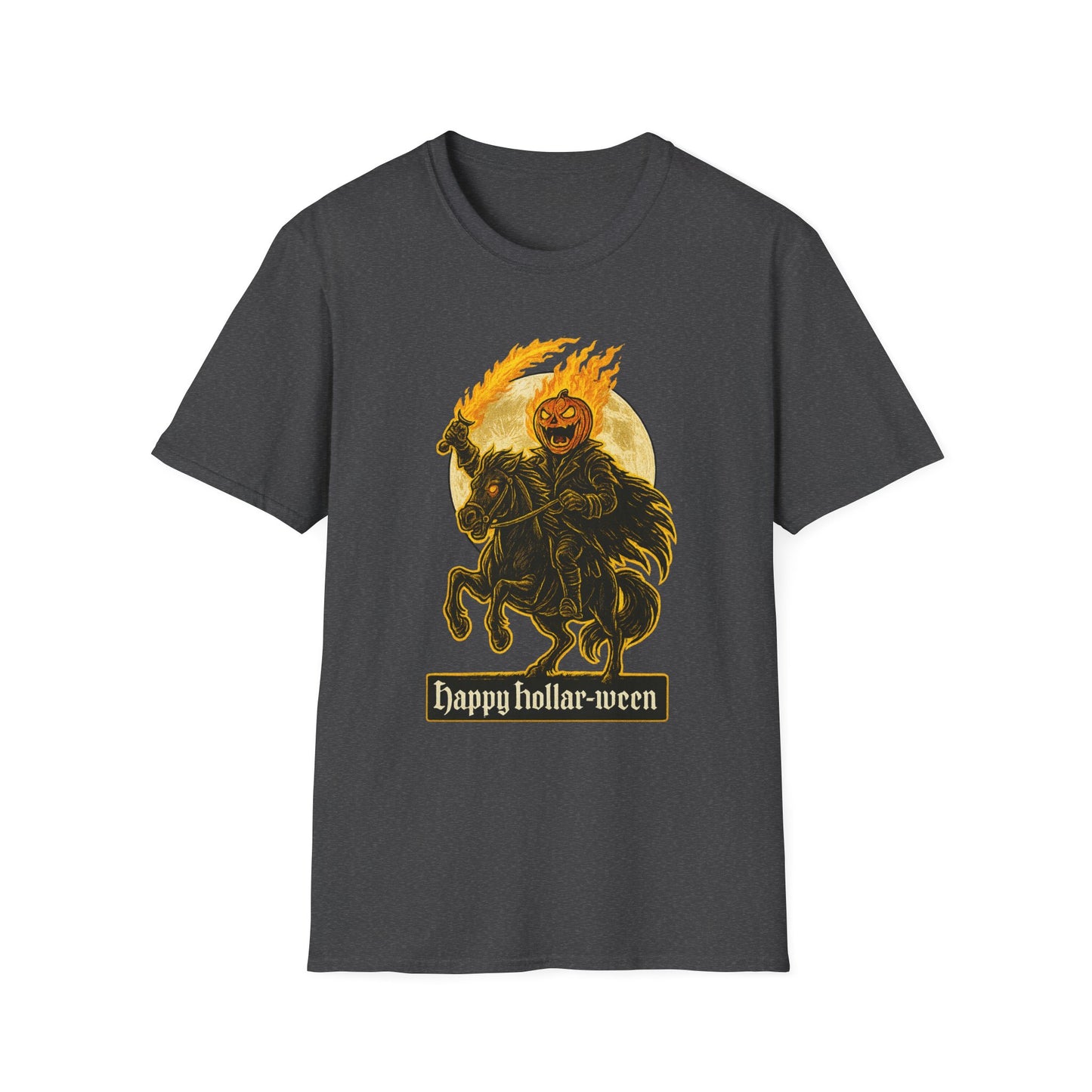 Halloween Headless Horseman Pumpkin Graphic Tee-Shirt