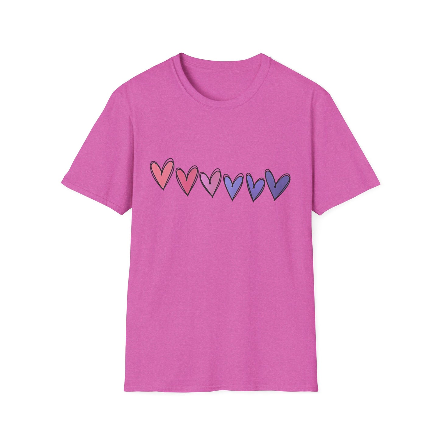 Cute Hearts Graphic Women's Softstyle Tee-Shirt