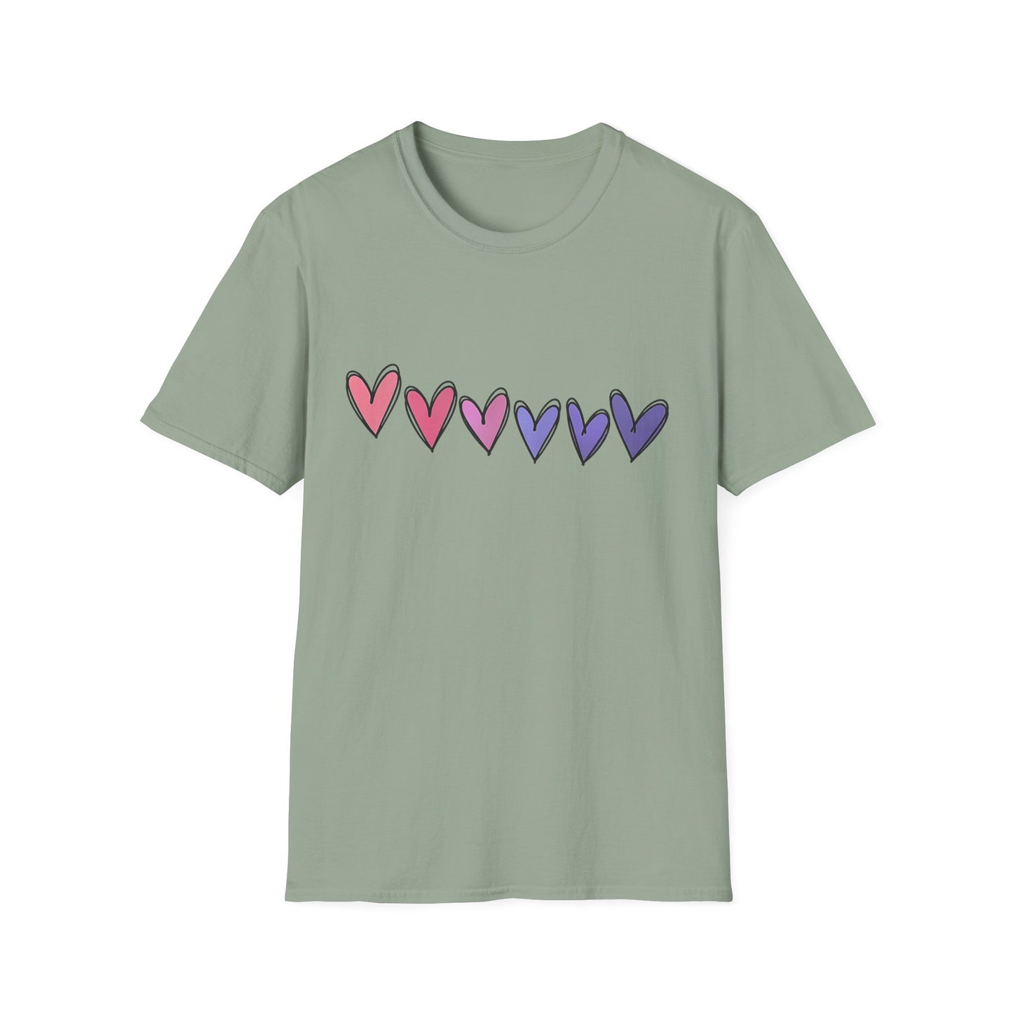 Cute Hearts Graphic Women's Softstyle Tee-Shirt