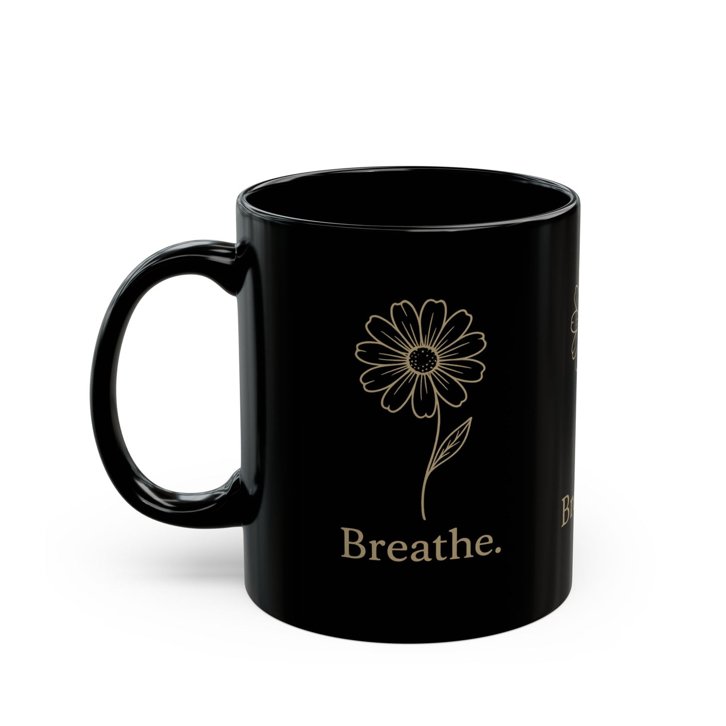 Elegant Black Mug with 'Breathe.' Design, Perfect for Relaxation, Gift for Wellness Enthusiasts, Inspirational Coffee Cup, [...]