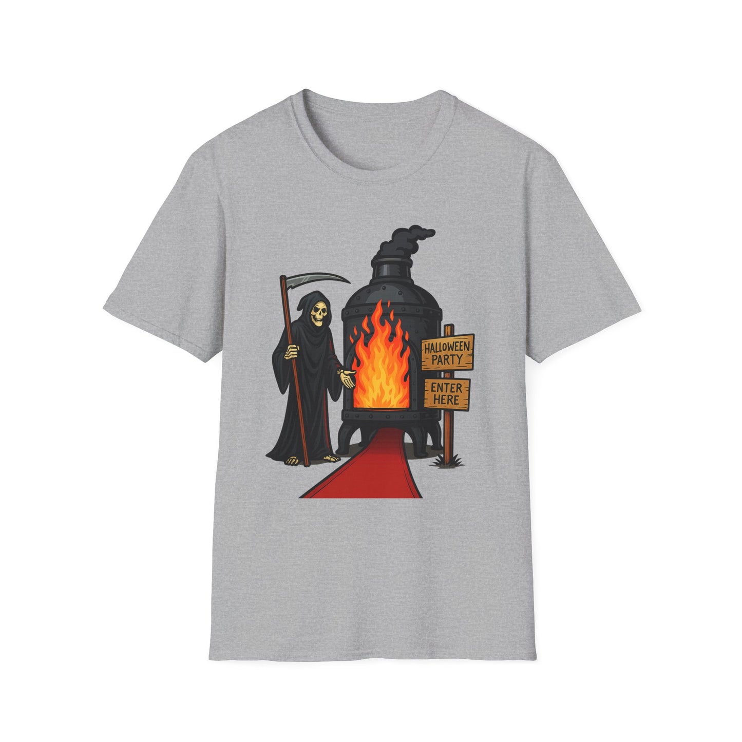 Grim Reaper Halloween Party Comedic Tee-Shirt