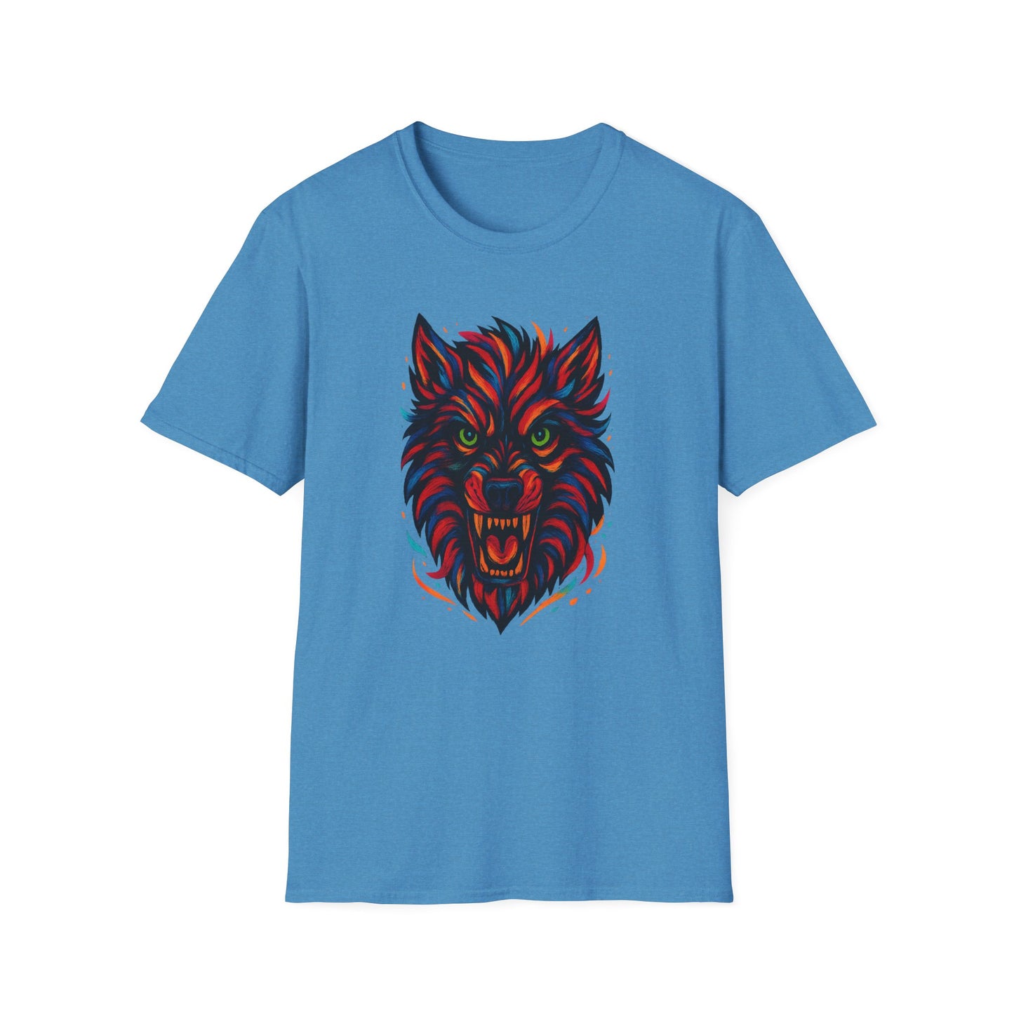 Colorful Werewolf Graphic Halloween Tee-Shirt