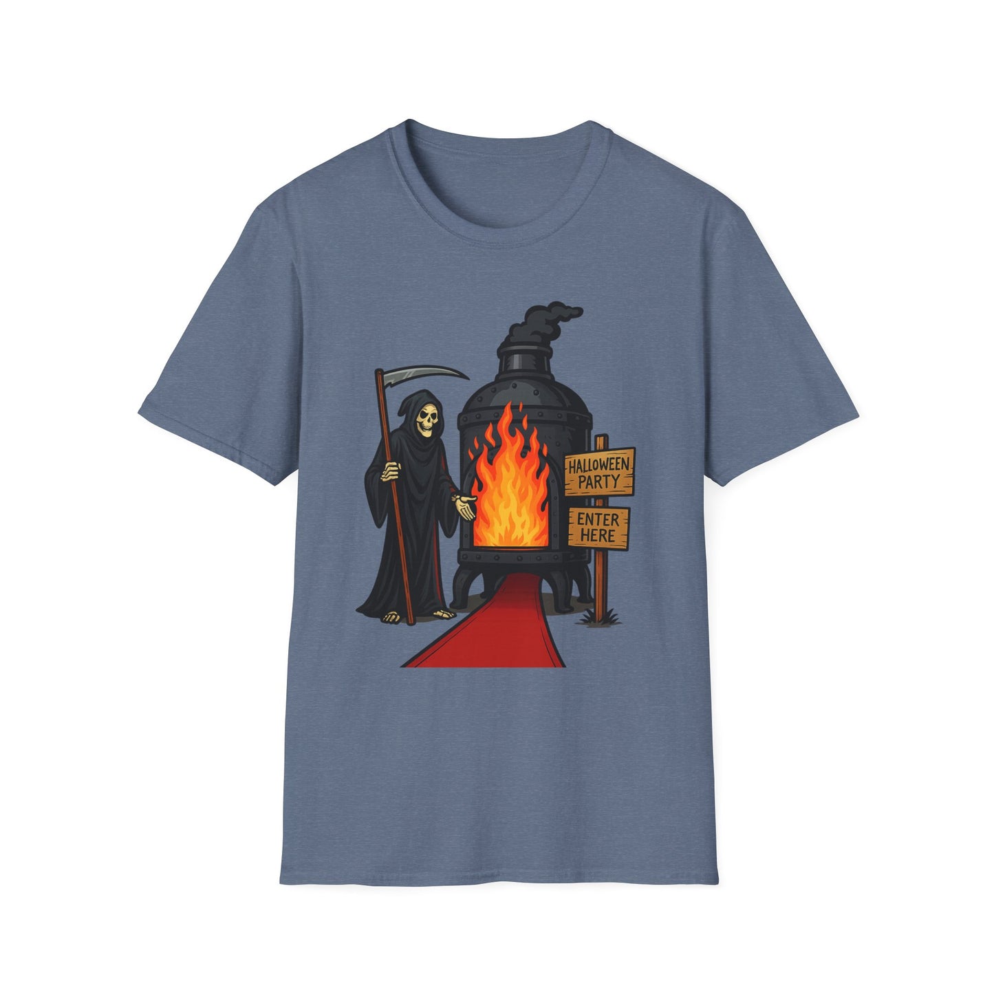 Grim Reaper Halloween Party Comedic Tee-Shirt