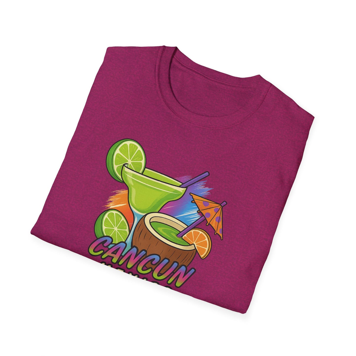Cancun Beach Time, Cocktails, and Fun Tee-Shirt for Him or Her