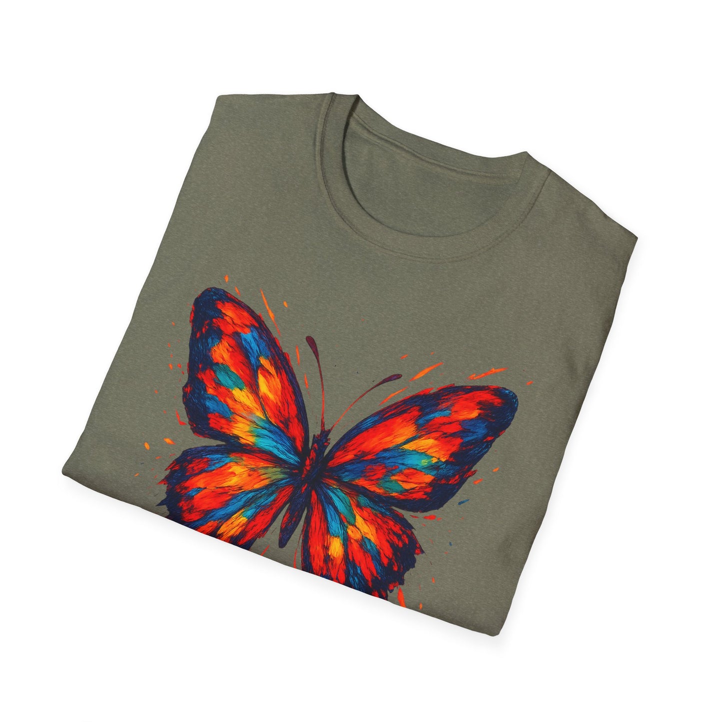 Colorful, Striking Butterfly Graphic Tee-Shirt