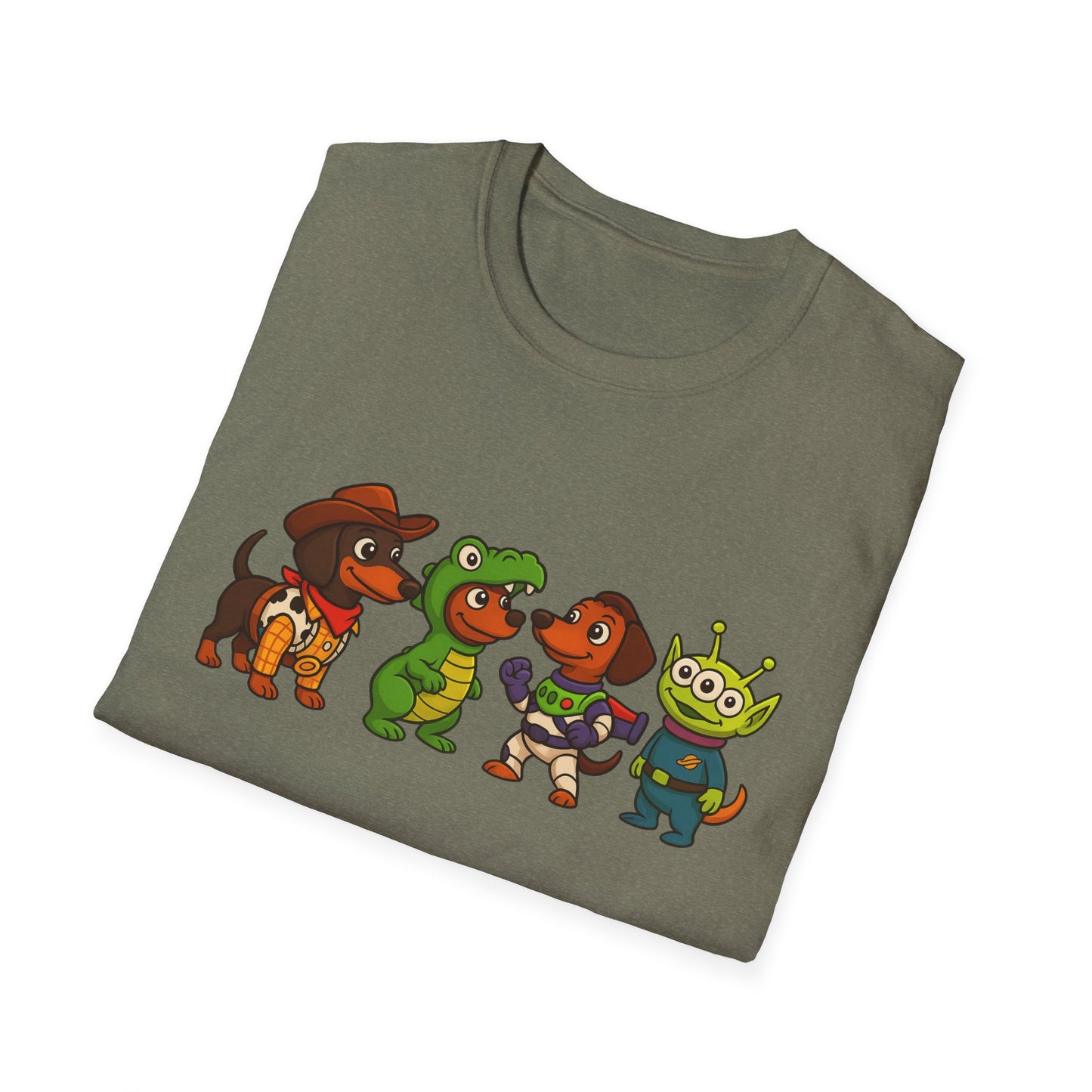 Cute Dachshund Halloween Cartoon Ensemble Tee Shirt