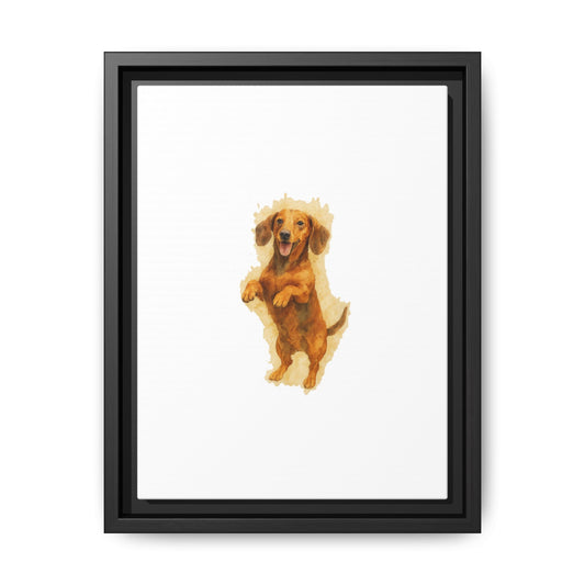 Dachshund Art Print, Framed Canvas Wall Decor, Dog Lover Gift, Pet Portrait, Animal Wall Art, Multi-color Home Decor