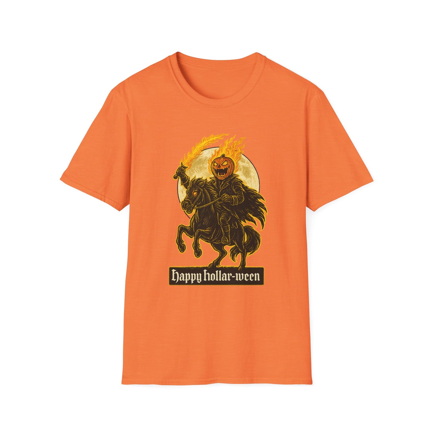 Halloween Headless Horseman Pumpkin Graphic Tee-Shirt