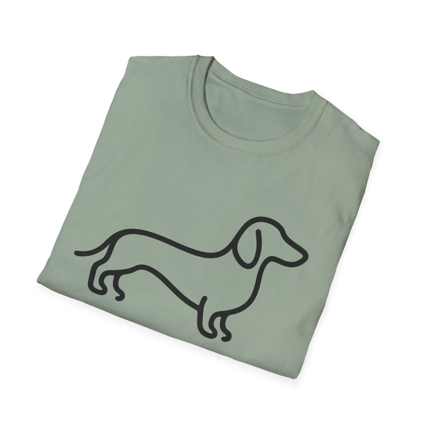 Dachshund Outline Softstyle T-Shirt for Dog Lovers