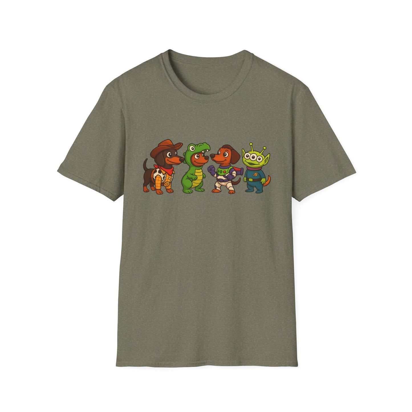 Cute Dachshund Halloween Cartoon Ensemble Tee Shirt