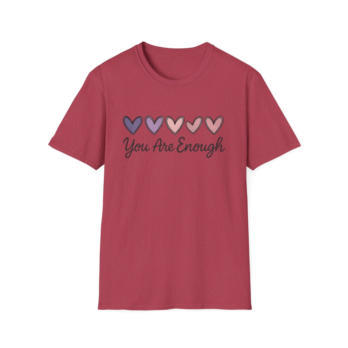 "You Are Enough" Hearts Graphic Women's Softstyle T-Shirt