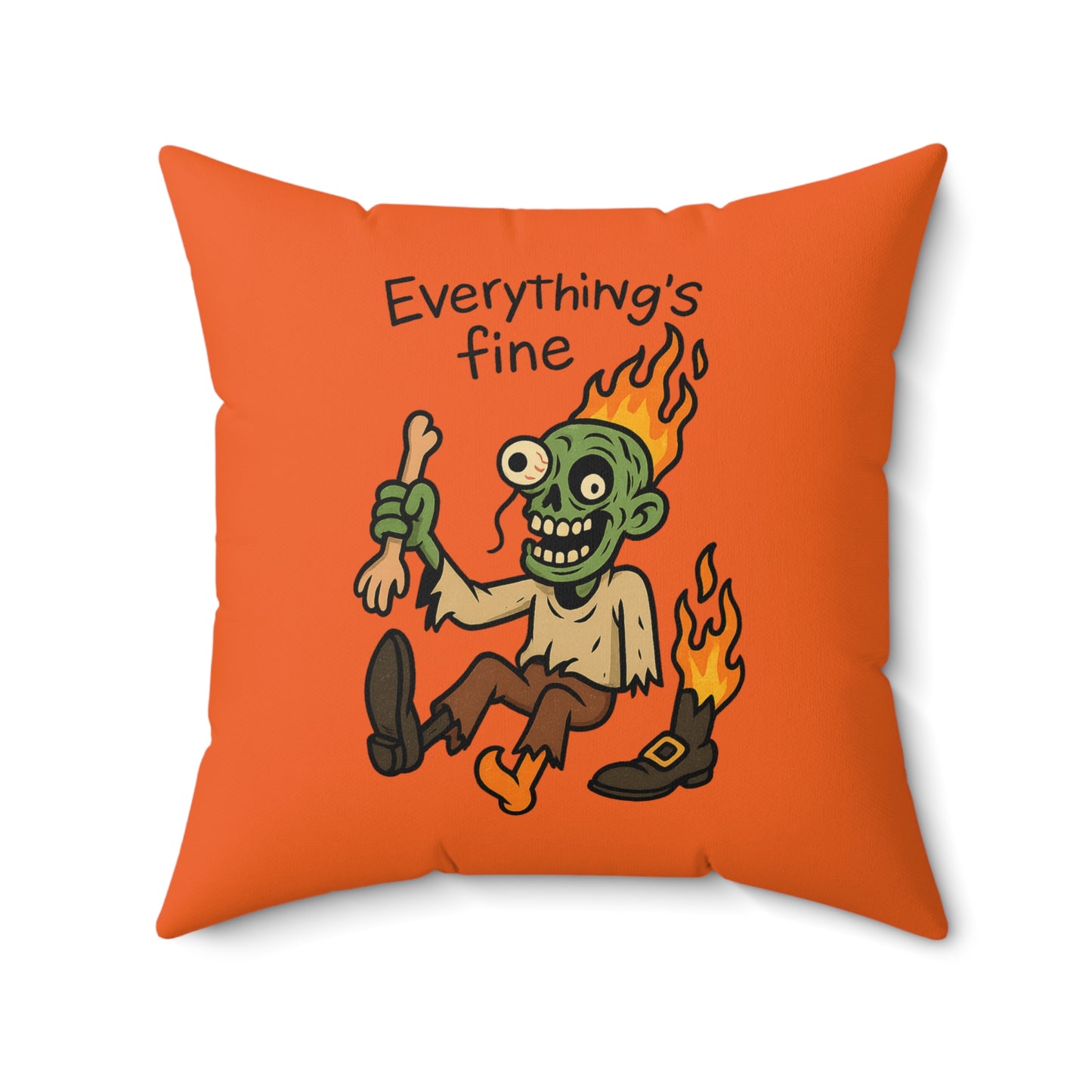 Whimsical Zombie Halloween Pillow