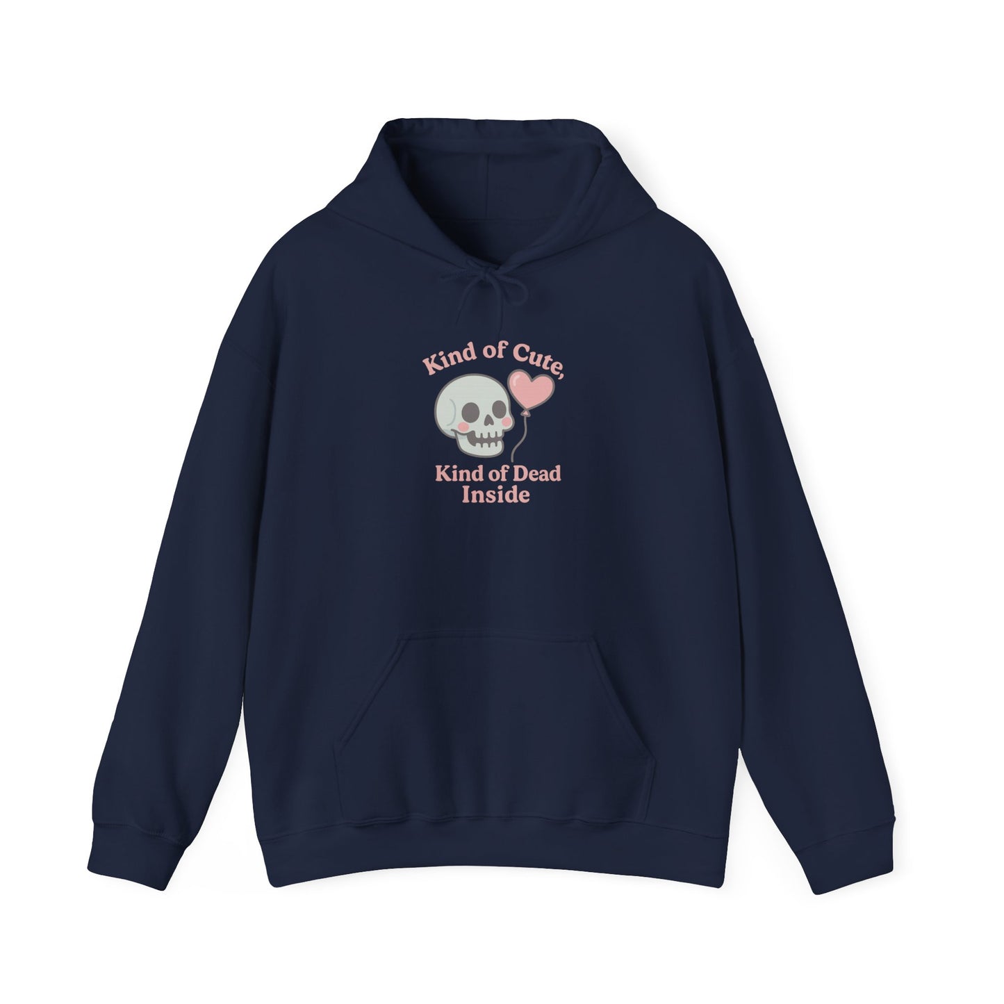 "Kinda Cute, Kinda Dead Inside" Skull/Heart Graphic Hoodie