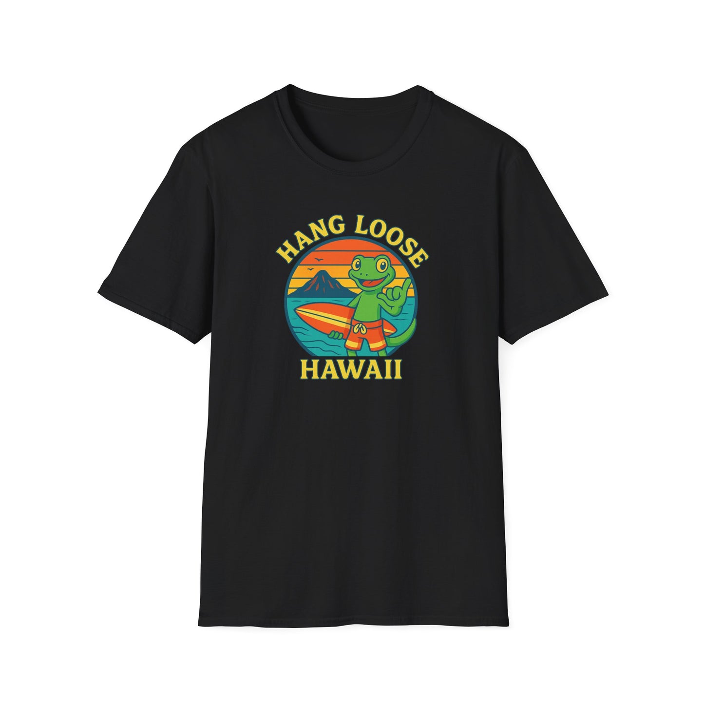 Hawaiian Surf T-Shirt, "Hang Loose Hawaii" Graphic Tee