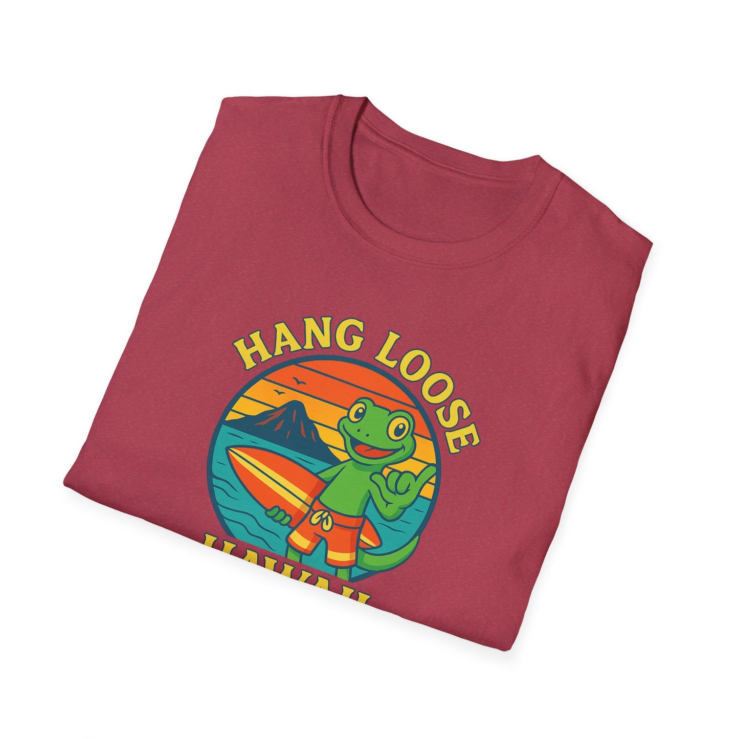 Hawaiian Surf T-Shirt, "Hang Loose Hawaii" Graphic Tee
