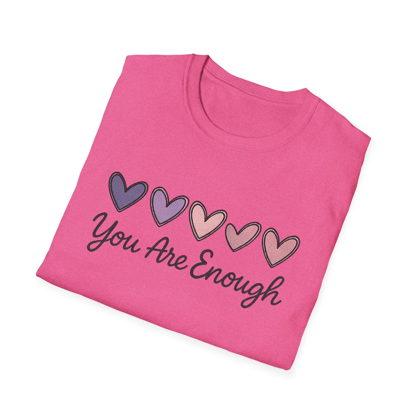 "You Are Enough" Hearts Graphic Women's Softstyle T-Shirt