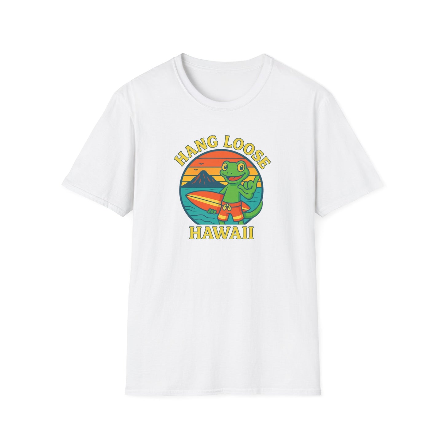 Hawaiian Surf T-Shirt, "Hang Loose Hawaii" Graphic Tee