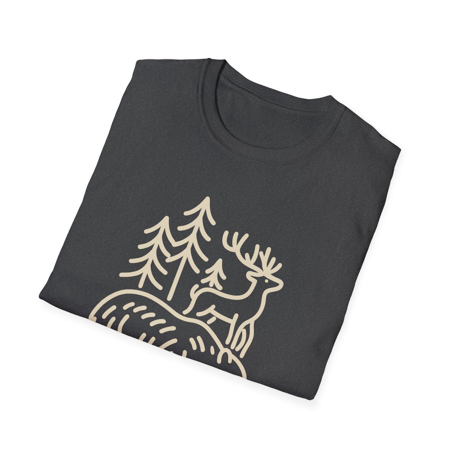 Deer, Bear, Nature, Hiking Wild Animal Graphic Tee for Outdoor Lovers