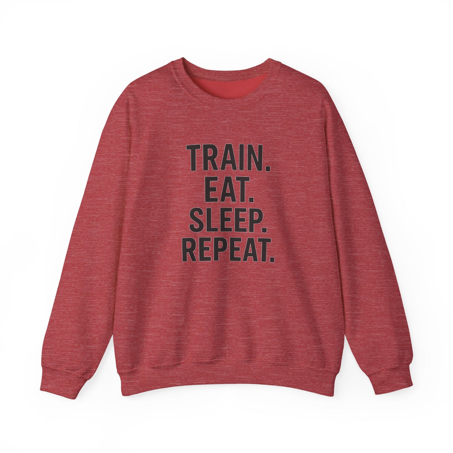 Grit Forge Athletics - "Train. Eat. Sleep. Repeat." Motivational Crewneck Sweatshirt