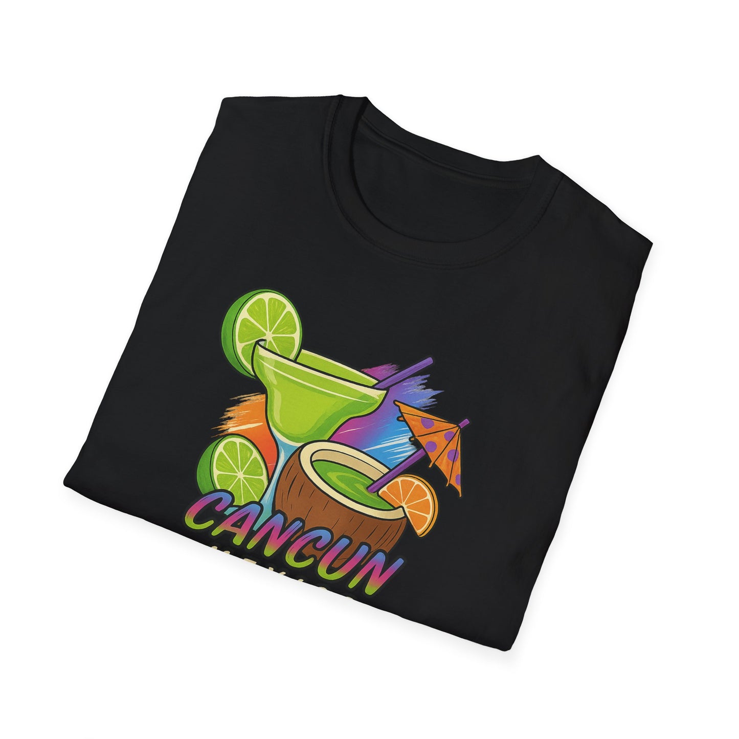 Cancun Beach Time, Cocktails, and Fun Tee-Shirt for Him or Her