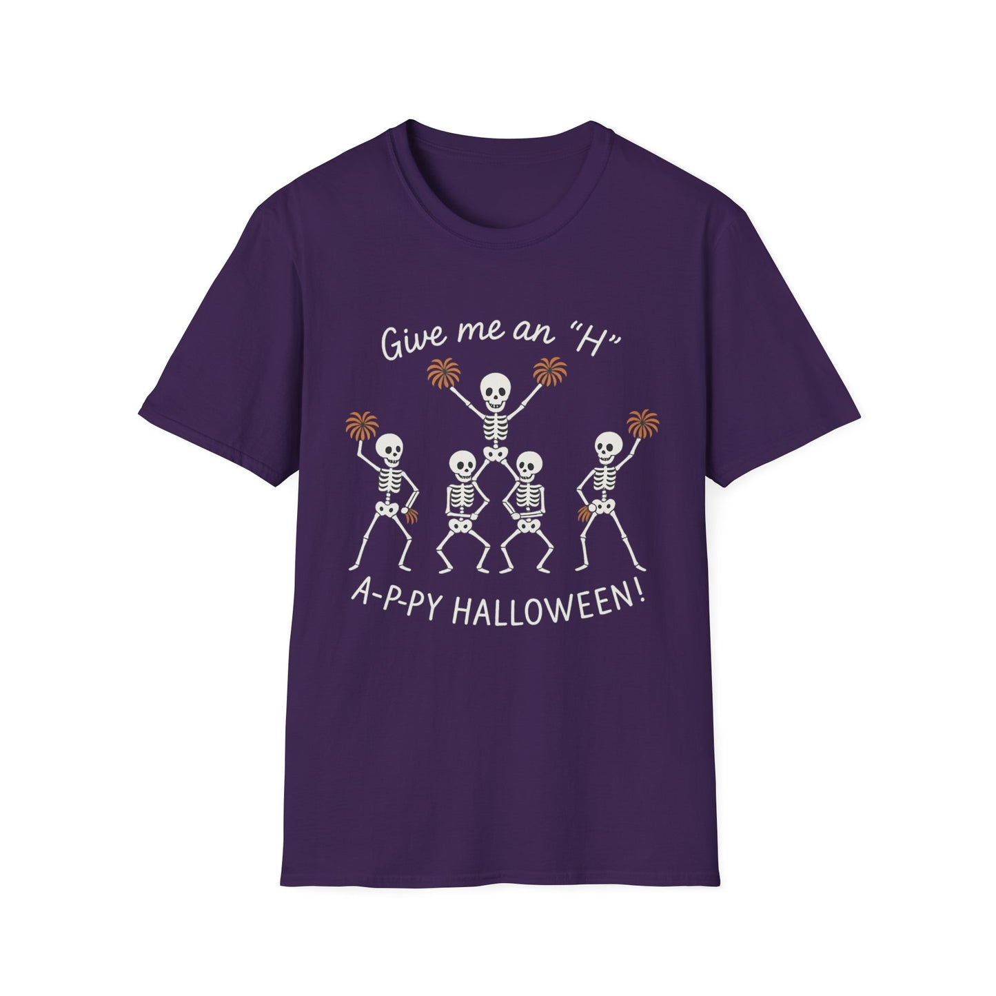 Halloween Skeleton Cheerleader Casual Tee-Shirt