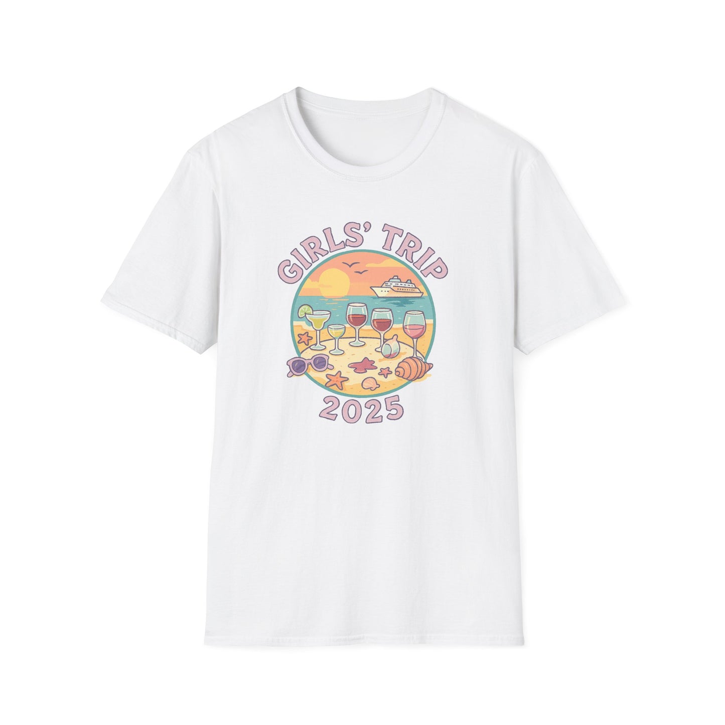 Girls' Trip 2025 Beach Vacation Softstyle Tee-Shirt