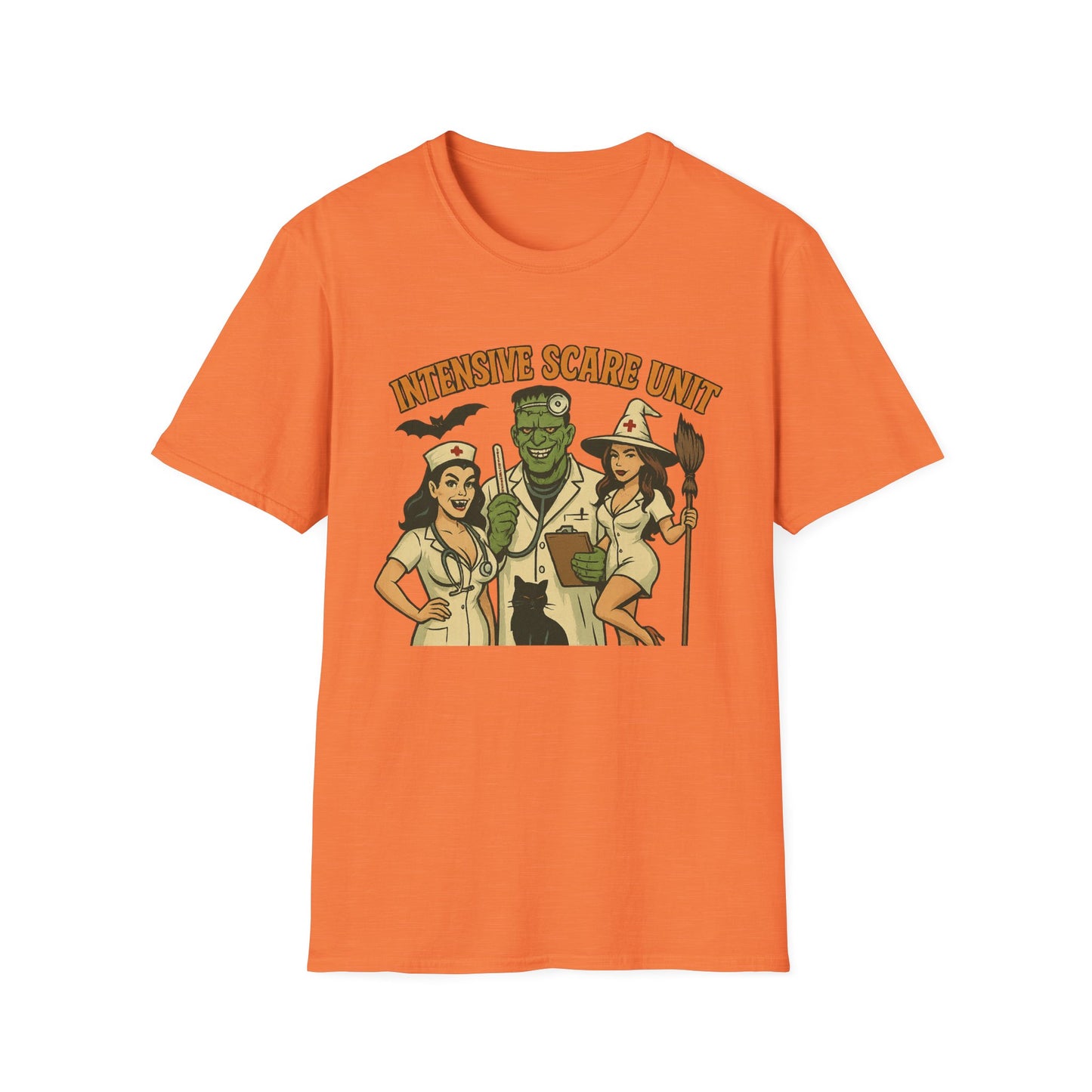 Fun Halloween Casual Tee-Shirt, "Intensive Scare Unit"