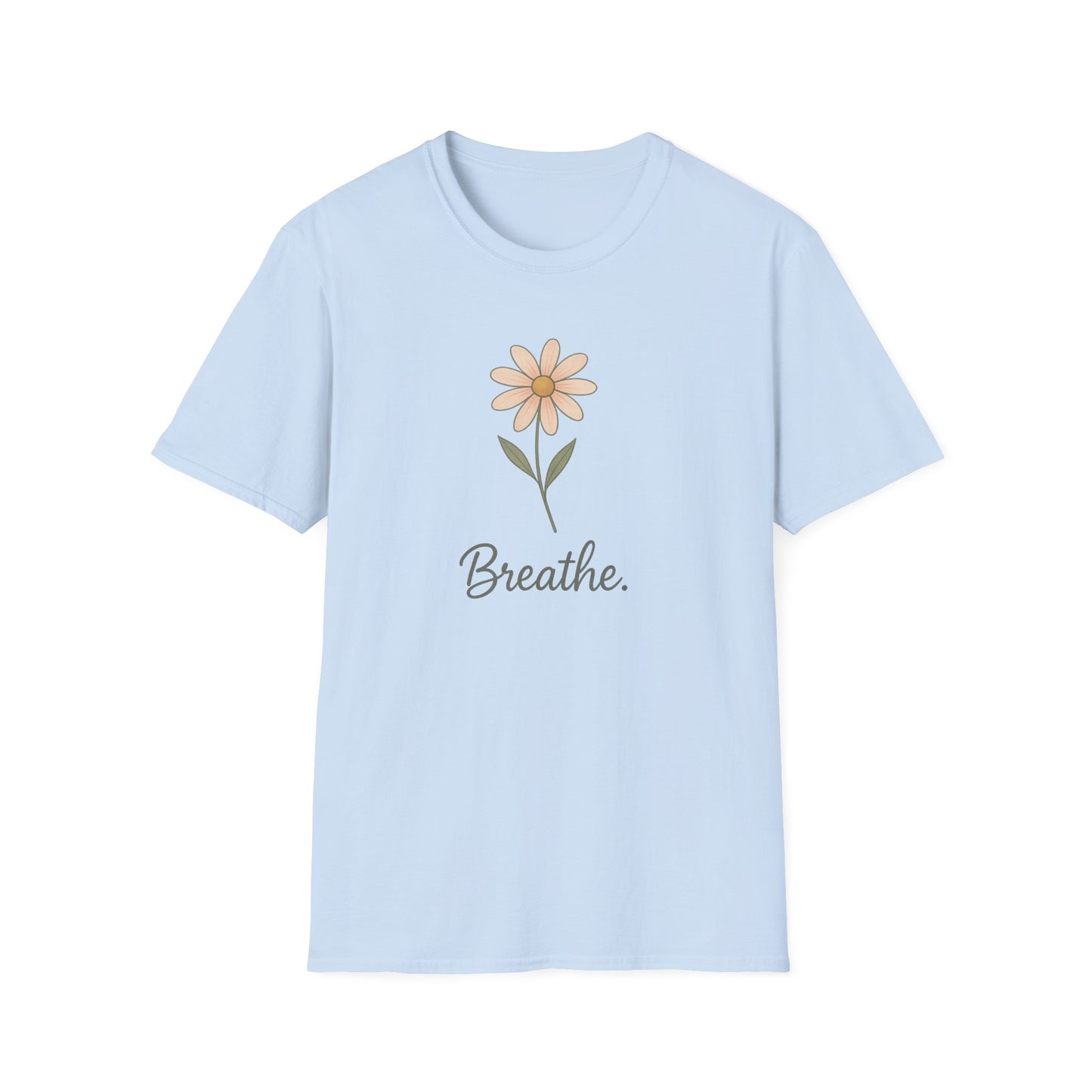 Breathe Floral Relaxed Fit Inspirational Tee-Shirt