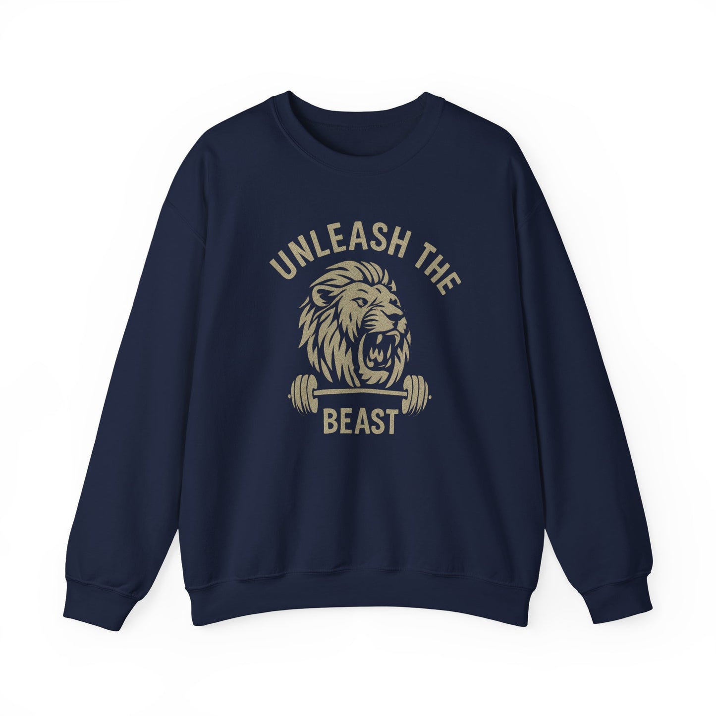 Grit Forge Athletics - Unleash the Beast Motivational Crewneck Sweatshirt