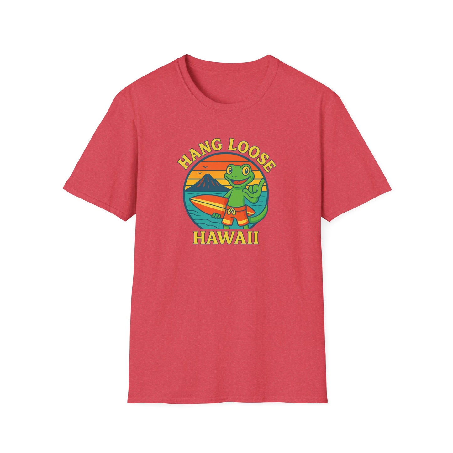 Hawaiian Surf T-Shirt, "Hang Loose Hawaii" Graphic Tee