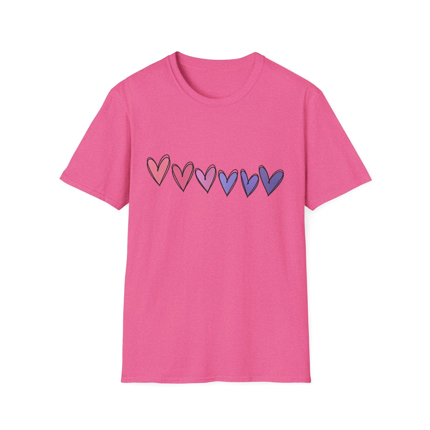 Cute Hearts Graphic Women's Softstyle Tee-Shirt