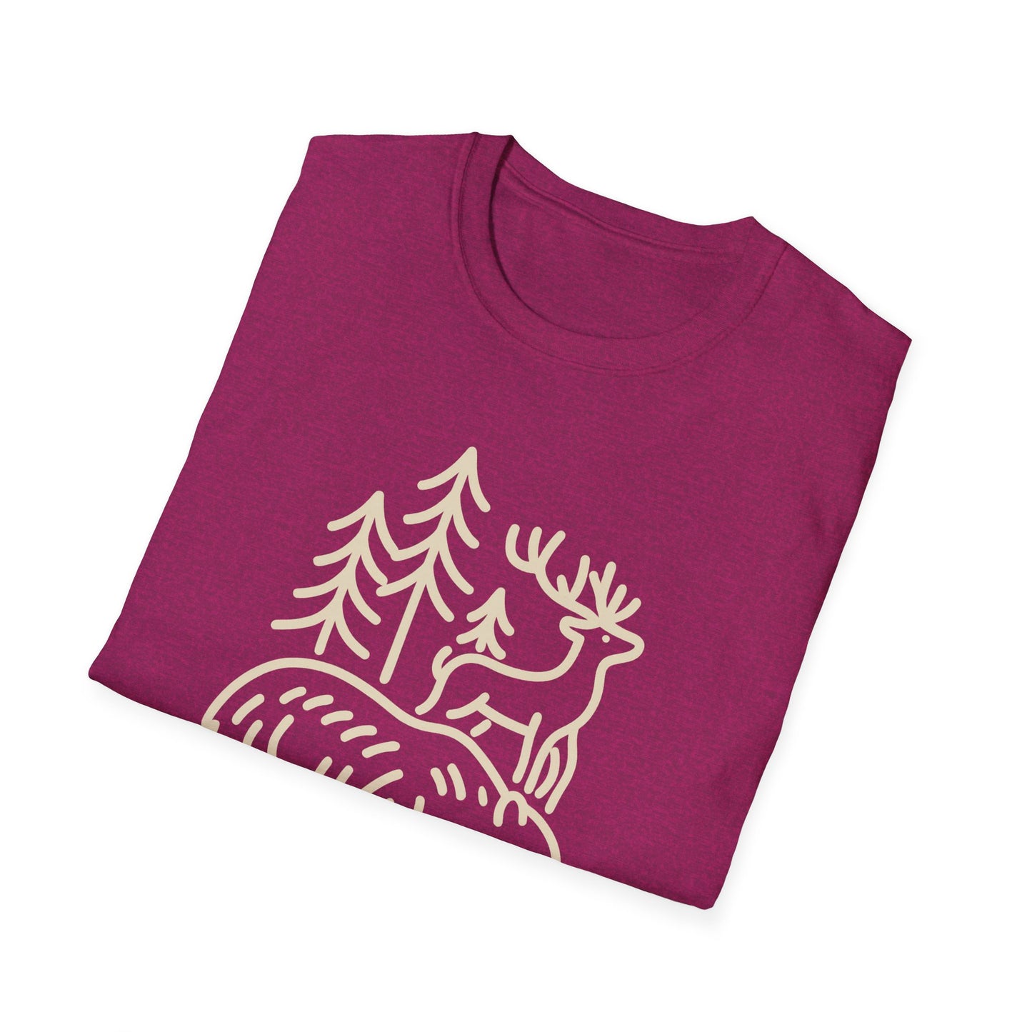 Deer, Bear, Nature, Hiking Wild Animal Graphic Tee for Outdoor Lovers