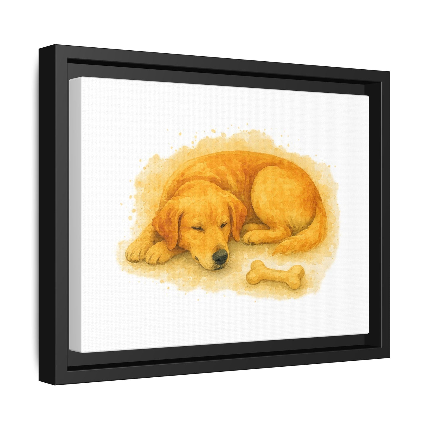 Cozy Dog Art Canvas, Framed Pet Decoration, Yellow Lab Wall Art, Dog Lover Gift, Home Decor, Animal Lover Print