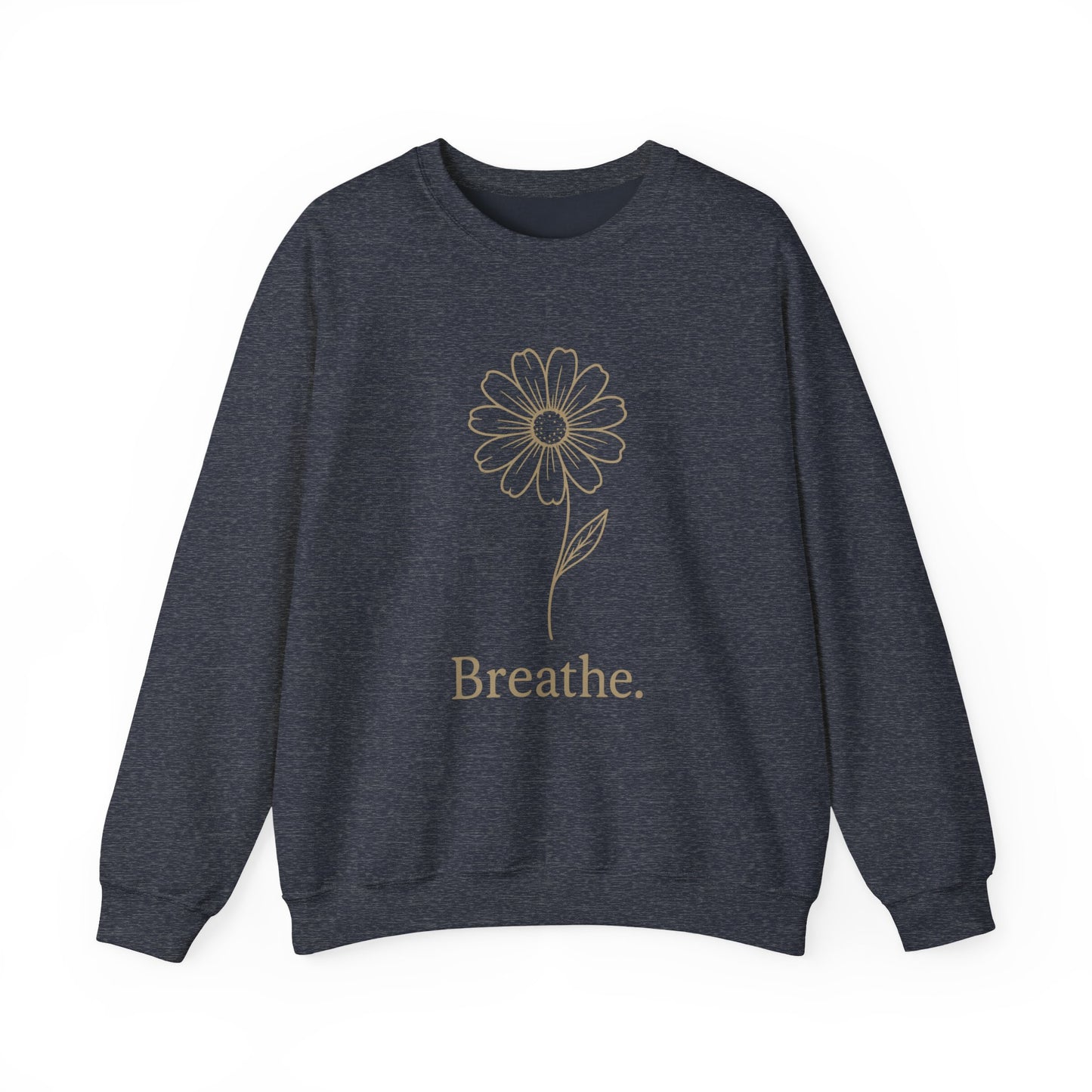 Breathe Floral Relaxed Fit Inspirational Crewneck Sweatshirt