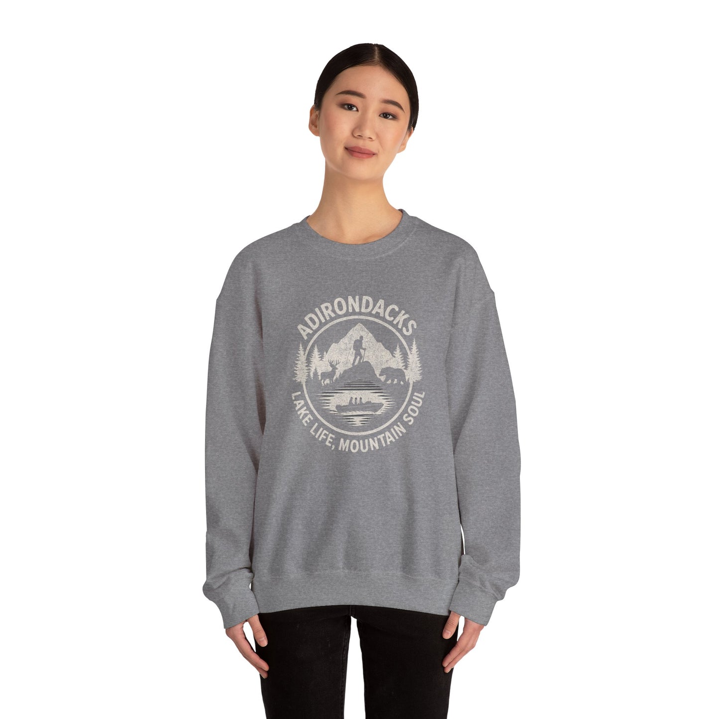 Cozy Adirondack Adventure Sweatshirt - "Lake Life, Mountain Soul"