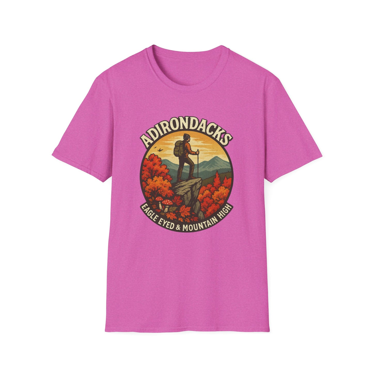 Adirondack Adventure Softstyle Hiking Tee - "Eagle Eyed & Mountain High"