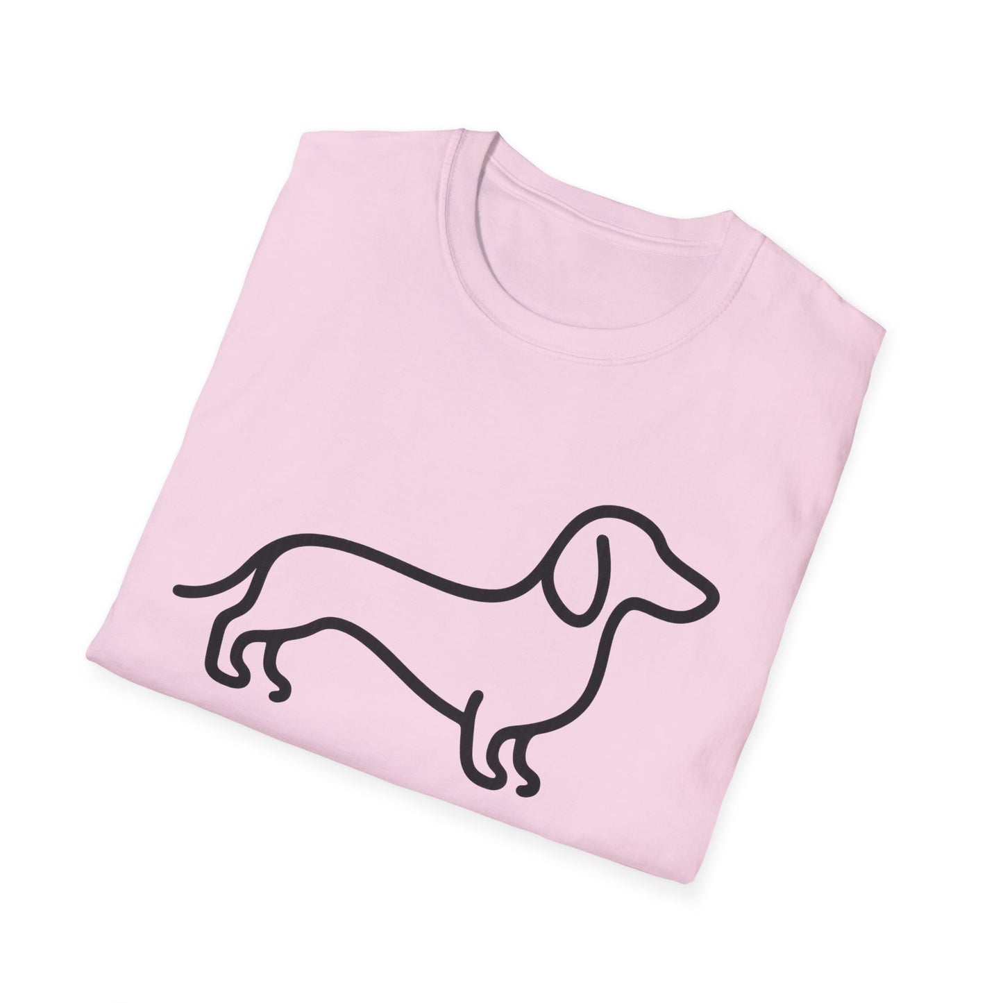 Dachshund Outline Softstyle T-Shirt for Dog Lovers