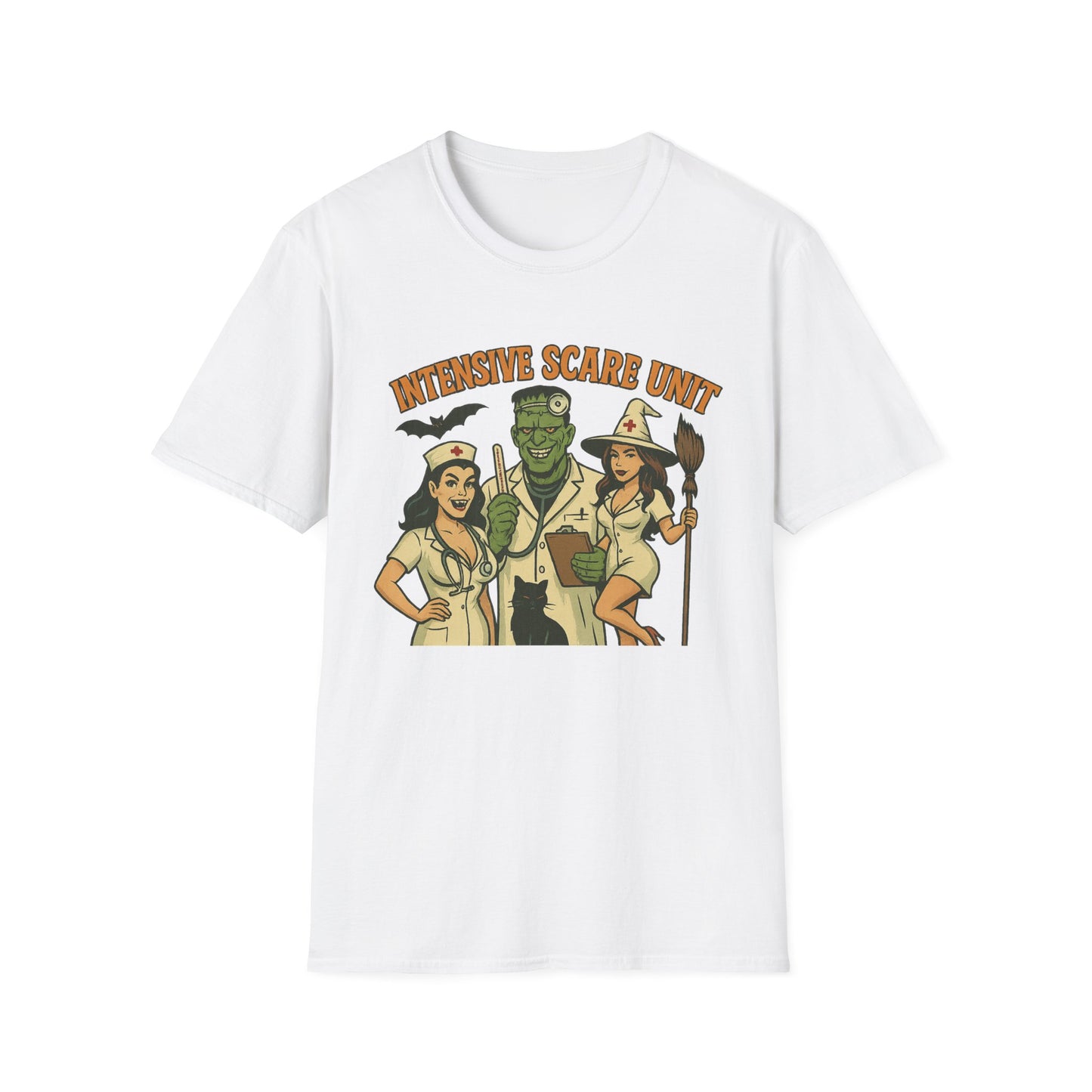 Fun Halloween Casual Tee-Shirt, "Intensive Scare Unit"