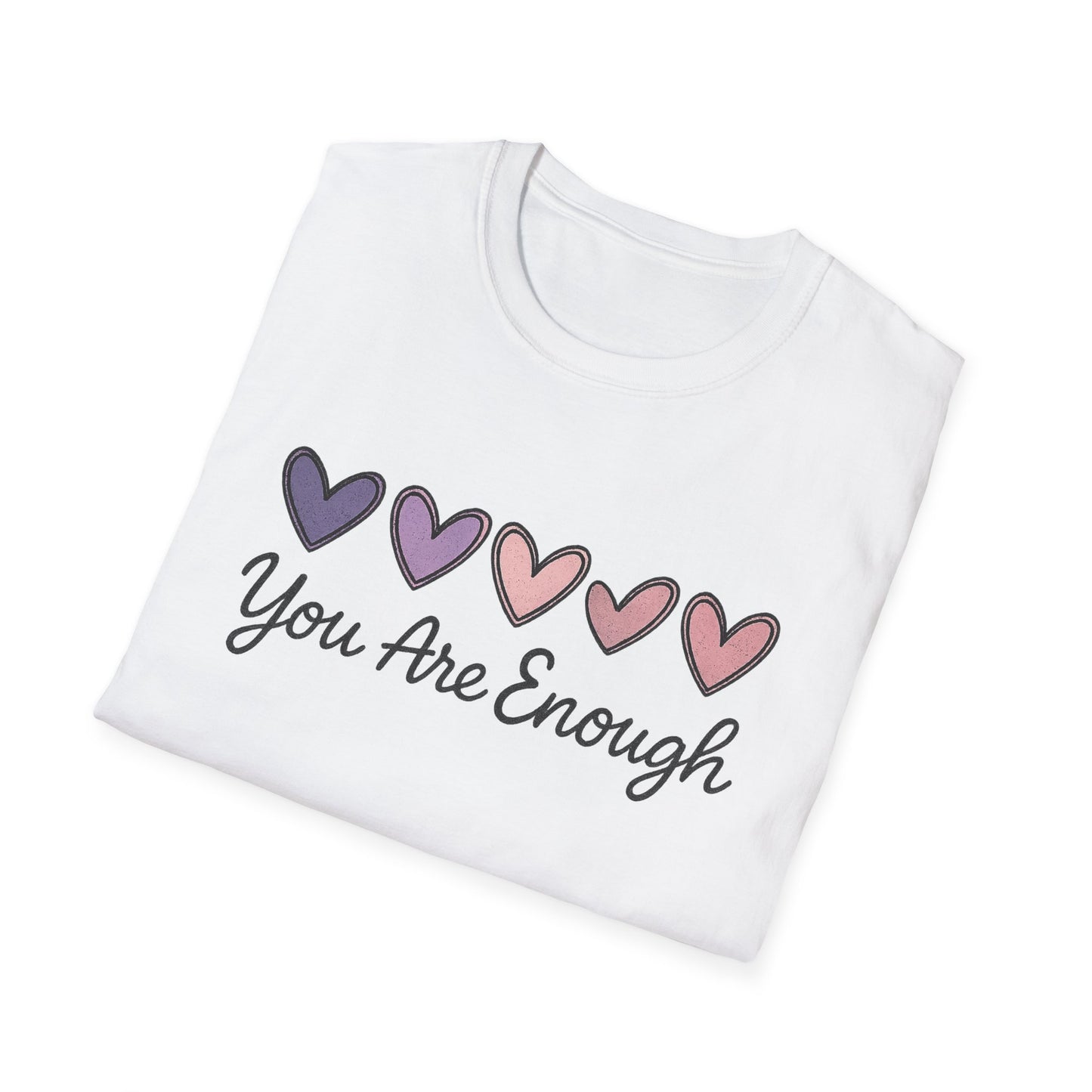 "You Are Enough" Hearts Graphic Women's Softstyle T-Shirt