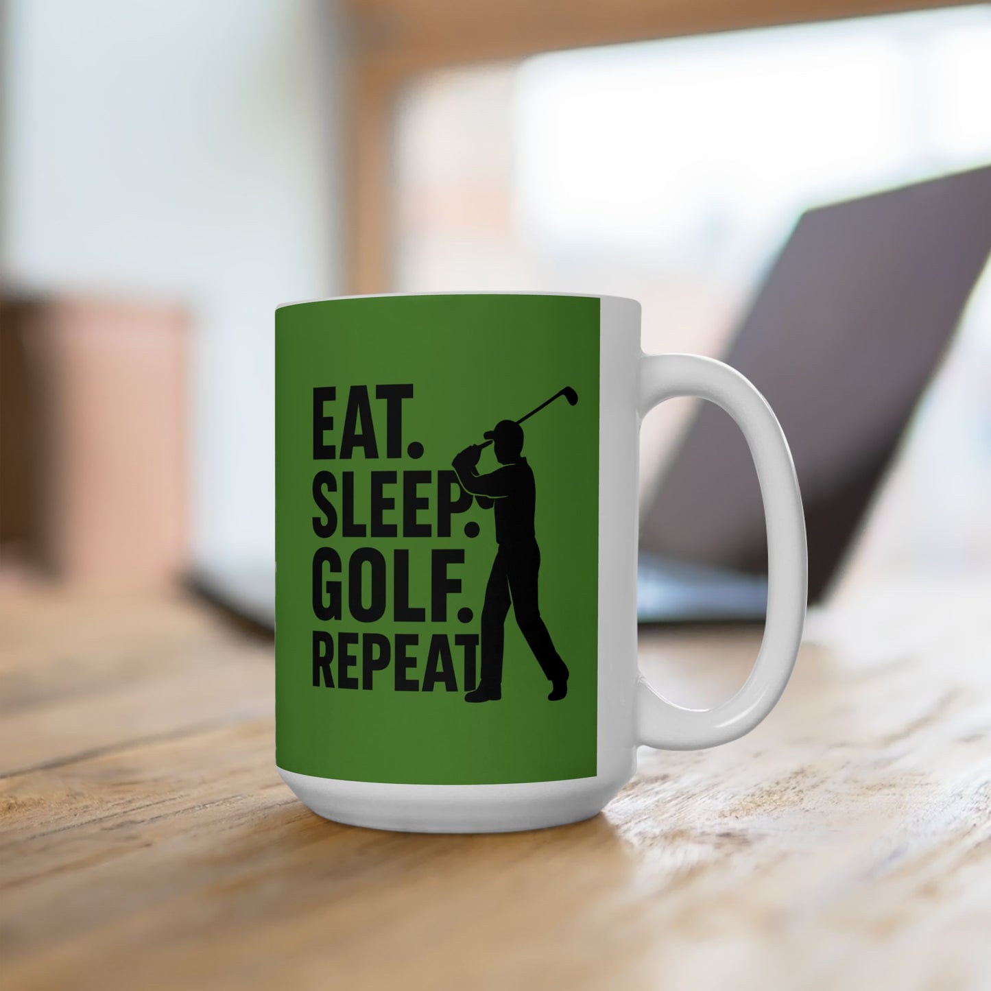 Golf-Inspired Ceramic Mug, Coffee Lover Gift, Green Mug for Golf Enthusiasts, Funny Golfer Humor, 11oz/15oz