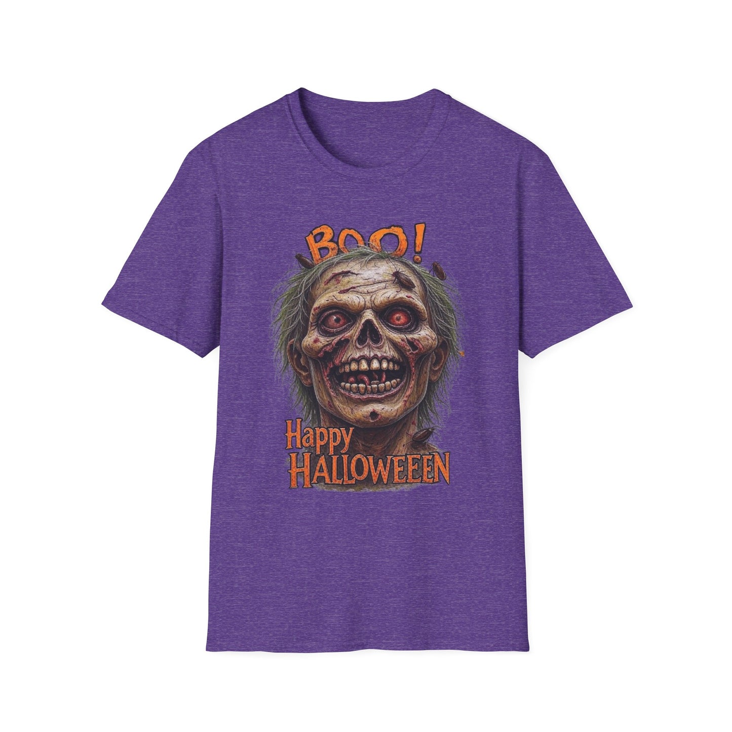 Halloween Desiccated Zombie Skull Graphic Tee-Shirt