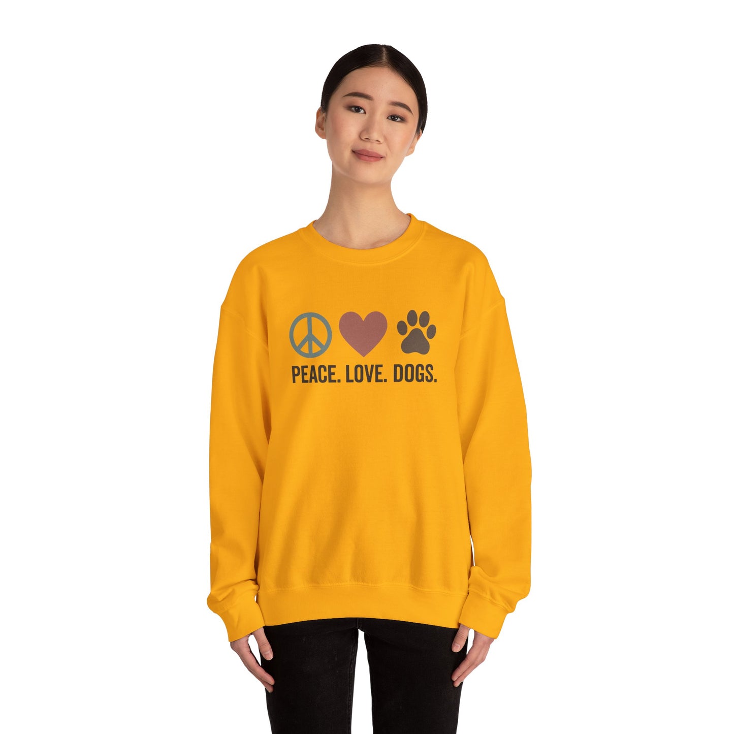 "Peace Love Dogs" Cozy Pet Lover's Crewneck Sweatshirt