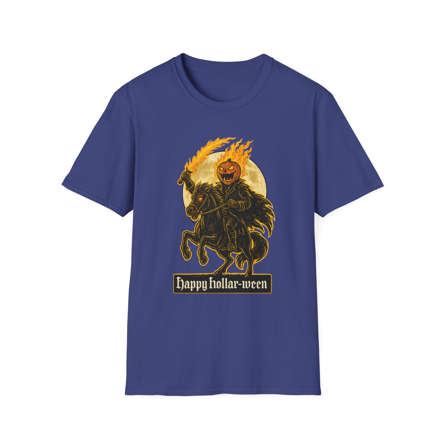 Halloween Headless Horseman Pumpkin Graphic Tee-Shirt