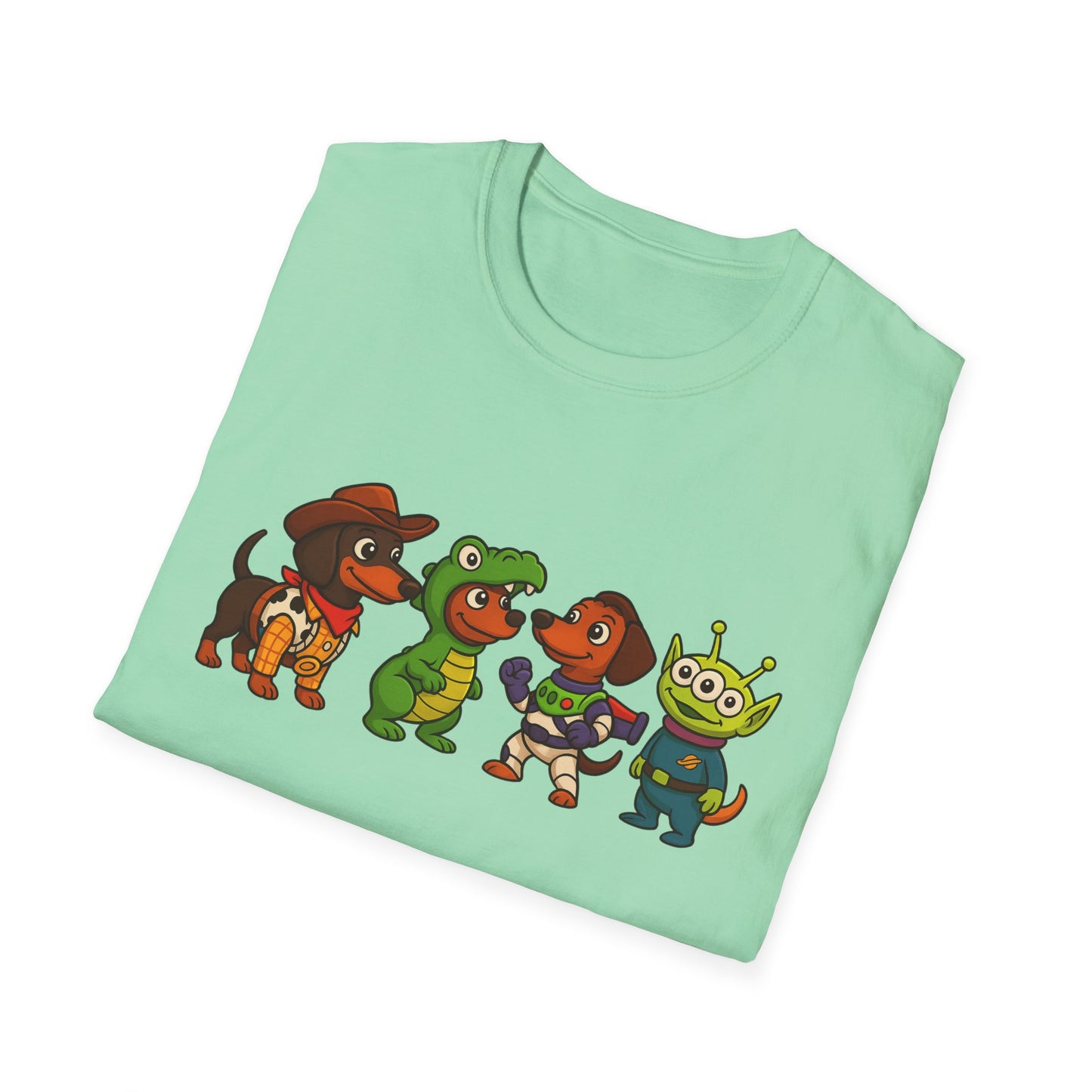 Cute Dachshund Halloween Cartoon Ensemble Tee Shirt