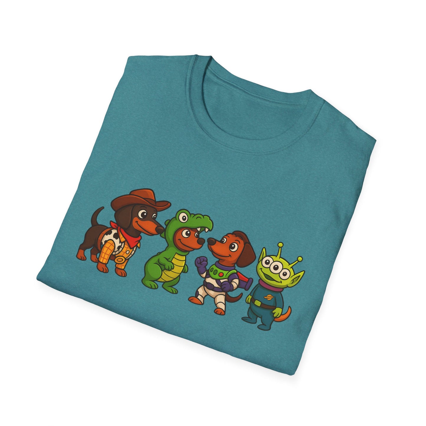 Cute Dachshund Halloween Cartoon Ensemble Tee Shirt
