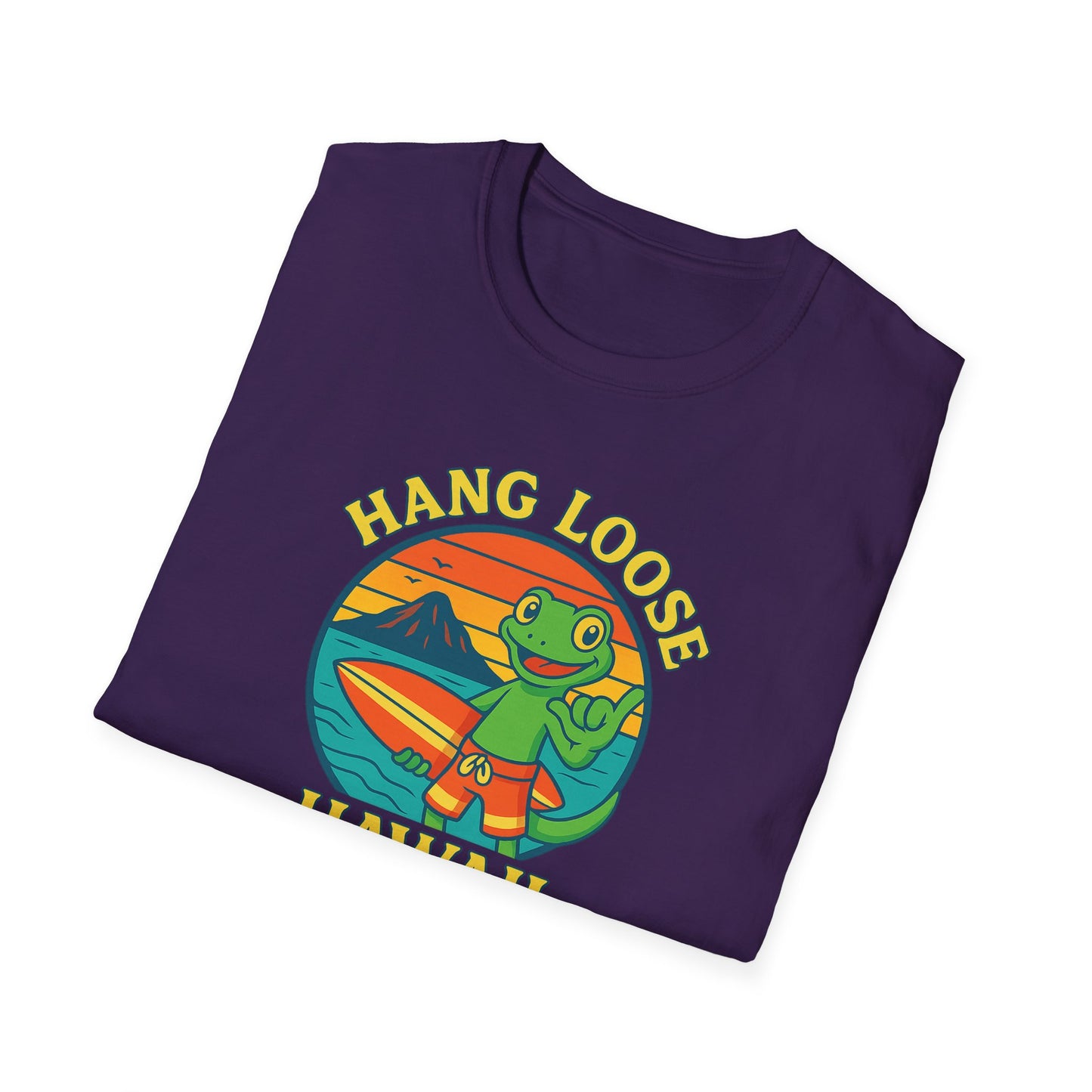 Hawaiian Surf T-Shirt, "Hang Loose Hawaii" Graphic Tee