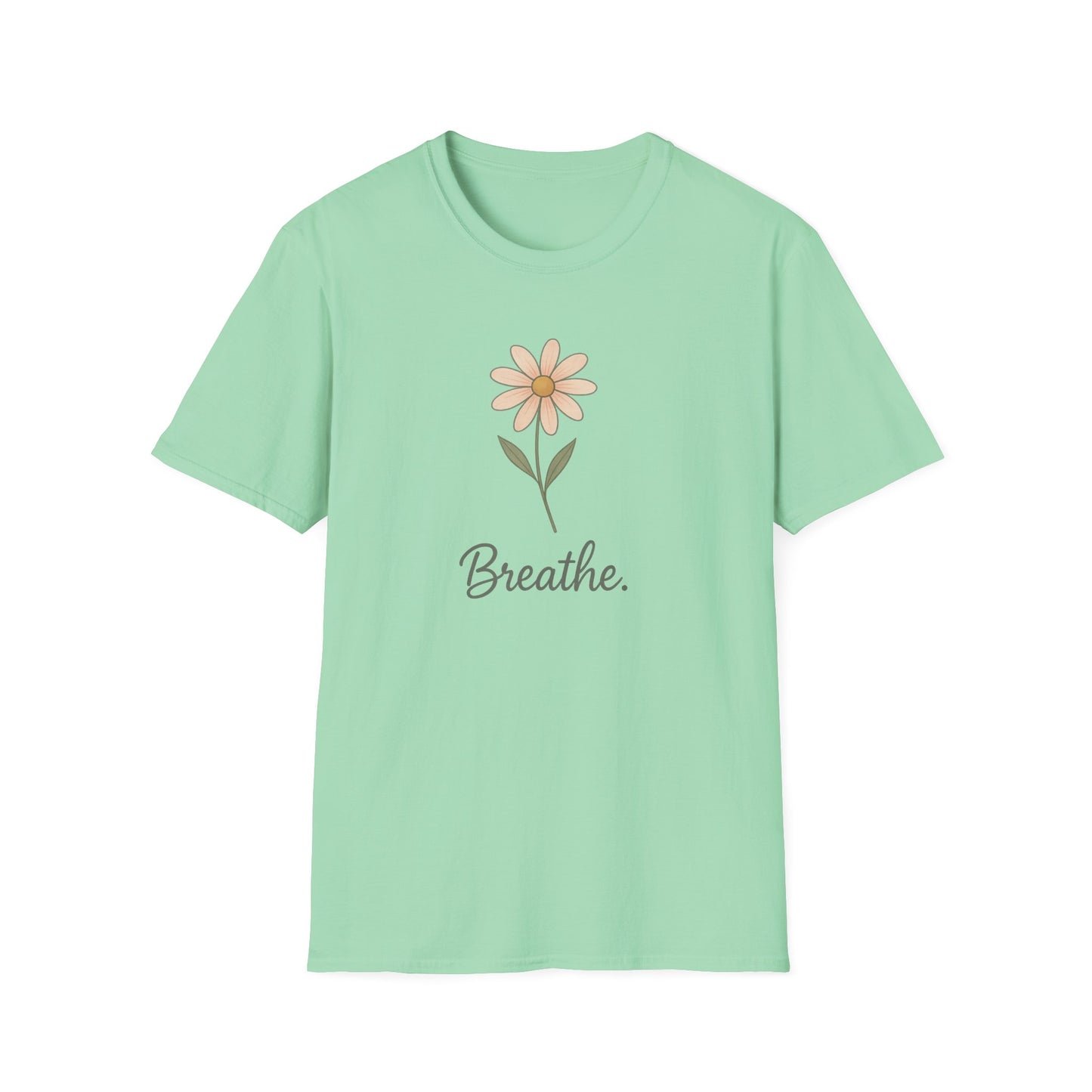 Breathe Floral Relaxed Fit Inspirational Tee-Shirt