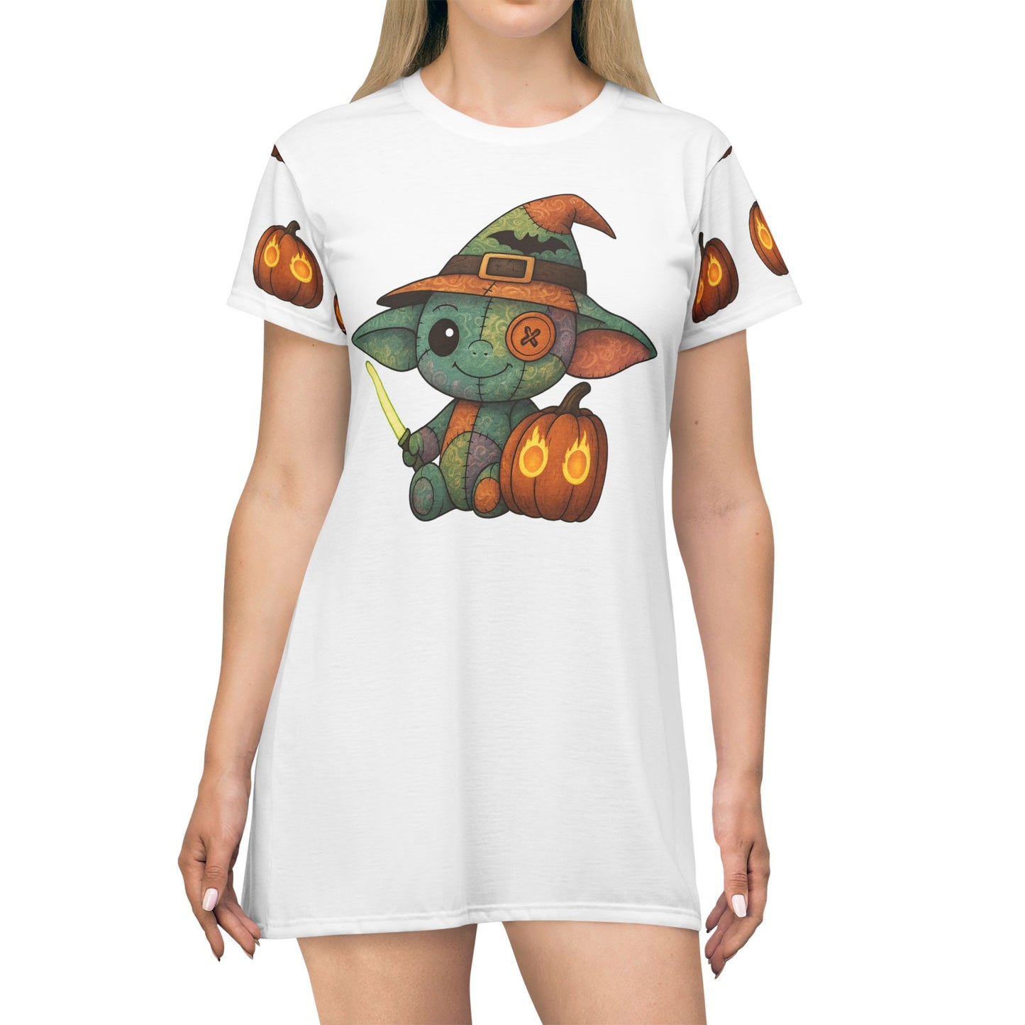 Cute Baby Alien Witch Halloween Tee Shirt Bed Dress