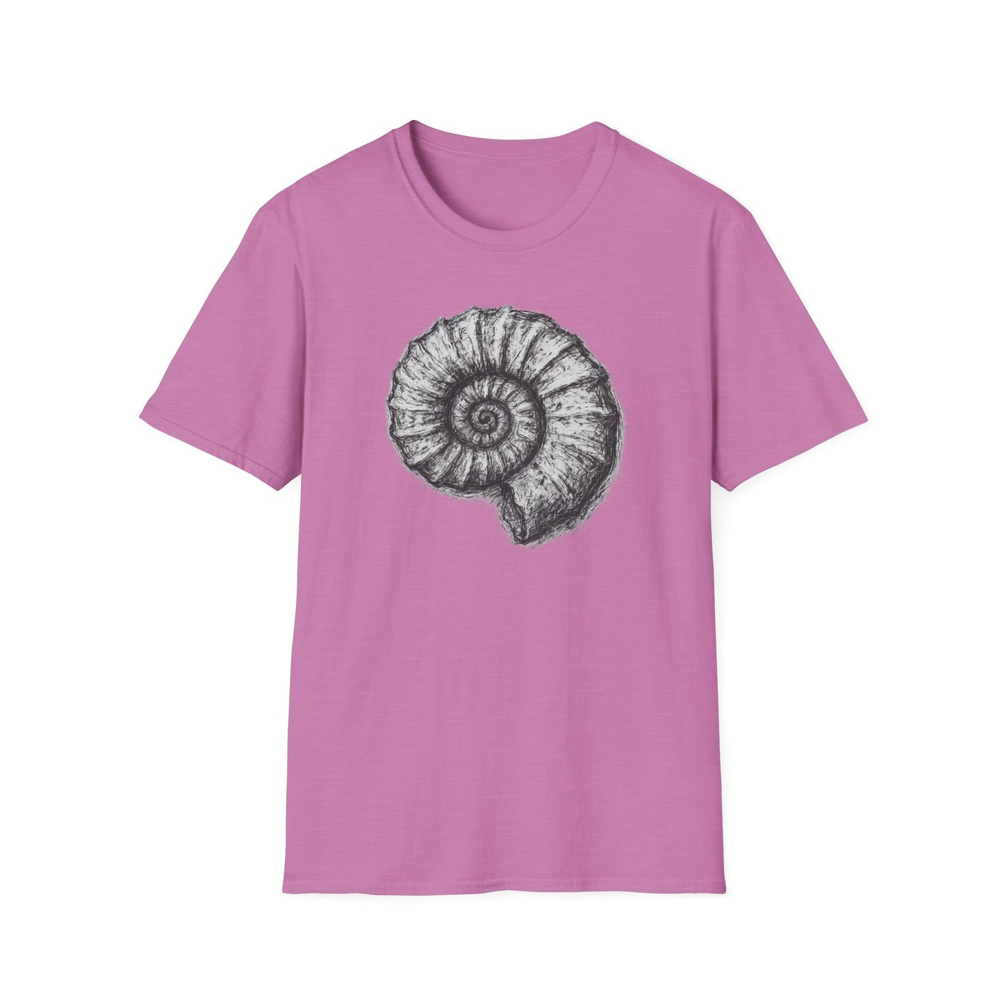 Ammonite Fossil-Inspired Graphic Tee-Shirt